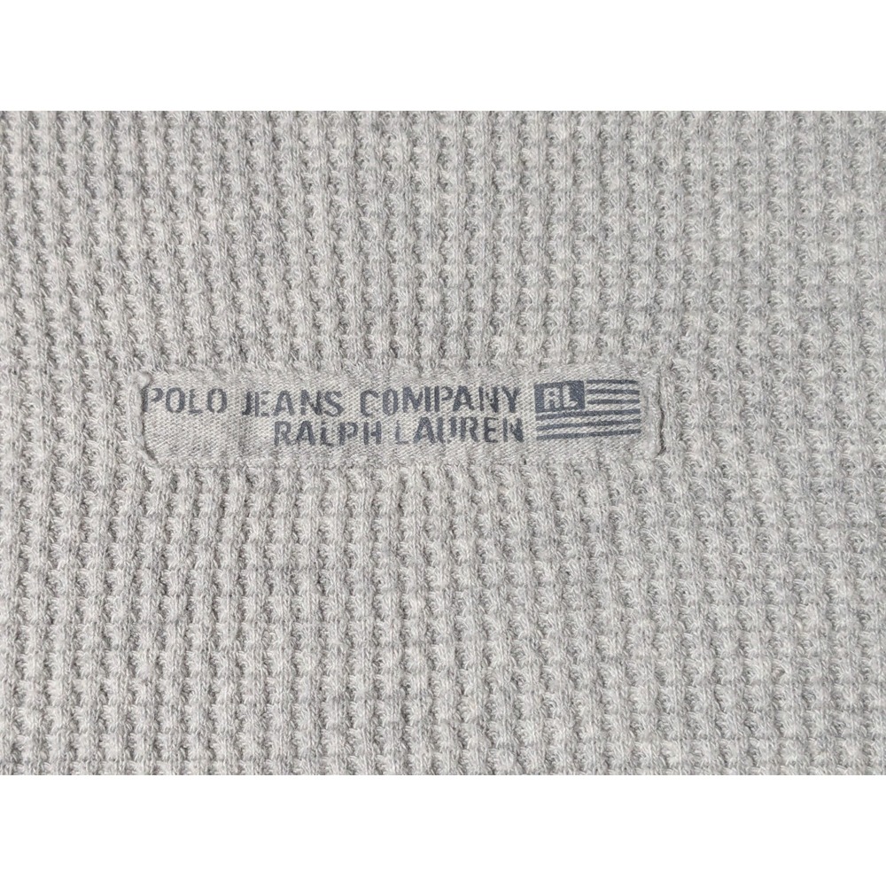 VTG POLO JEANS CO RALPH LAUREN Military Surplus Gray Thermal Shirt - Men 2XL - Picture 4 of 16